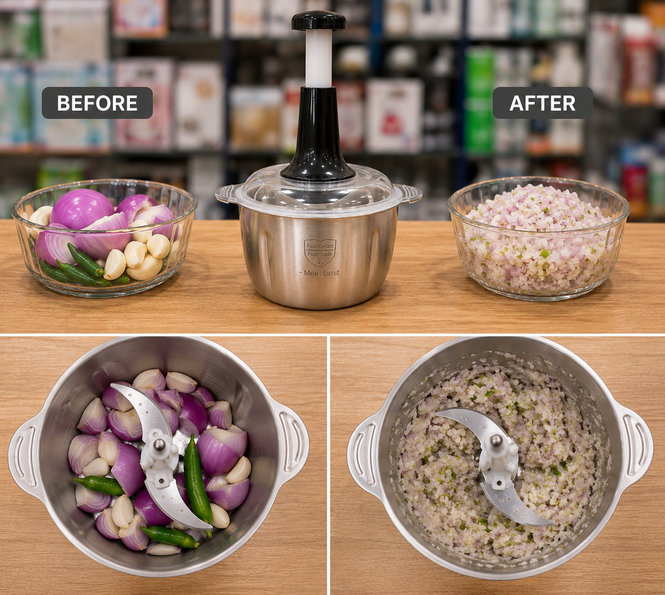 Falari Manual Vegetable Chopper – Multi-Functional Hand Pull Food Chopper