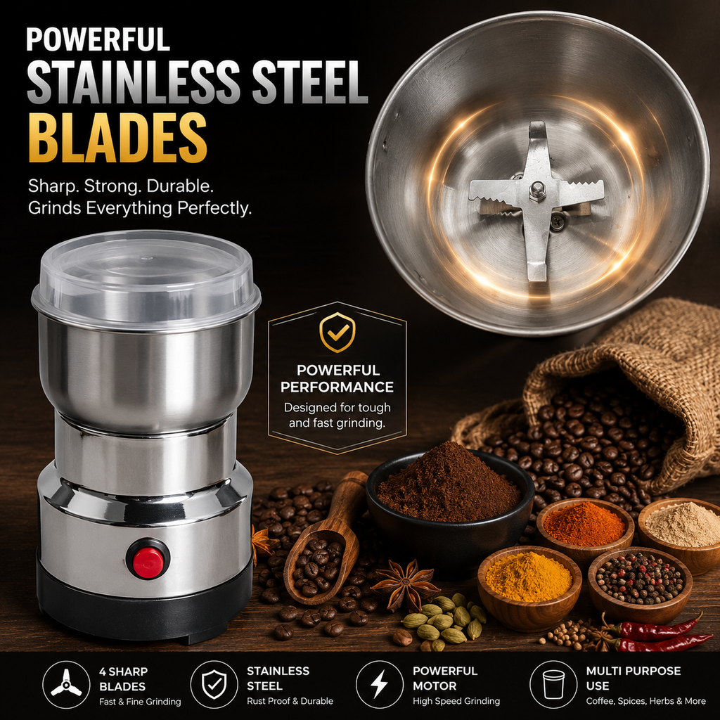 RAF Electric Coffee Grinder – Stainless Steel Multi-Purpose Coffee & Spice Grinder