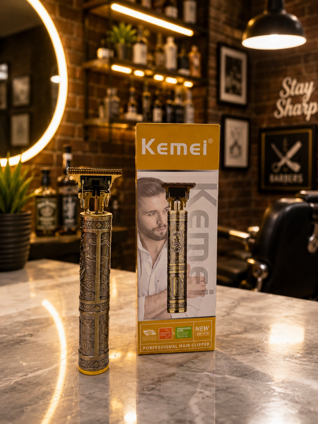 Kemei Rechargeable Hair & Beard Trimmer – Professional Cordless Grooming Kit