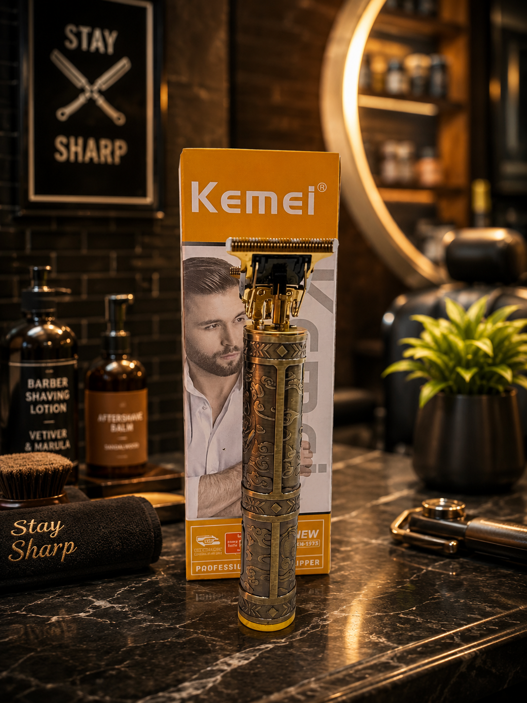 Kemei Rechargeable Hair & Beard Trimmer – Professional Cordless Grooming Kit